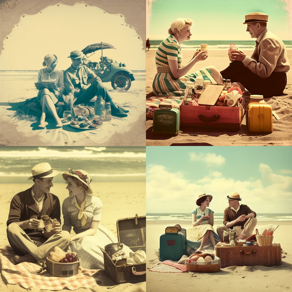 a couple having a picnic on the beach